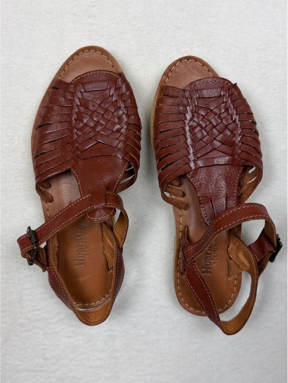 Women’s Brown Leather Huaraches Sandals Size 6